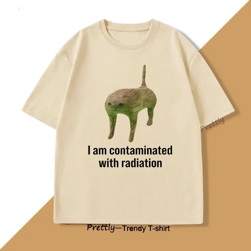 Ik Ben Verontreinigd Grappige Kat Meme Футболка Vrouwen Tee Weirdcore Kleding Unhinged Футболка Casual Korte Mouw Футболки Топ