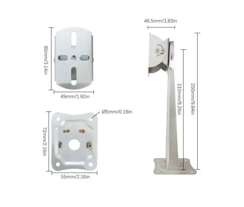 Stainless Steel and Aluminum Alloy Wall Bracket for Starlink For Mini 150 Degree Adjustable Angles for Support