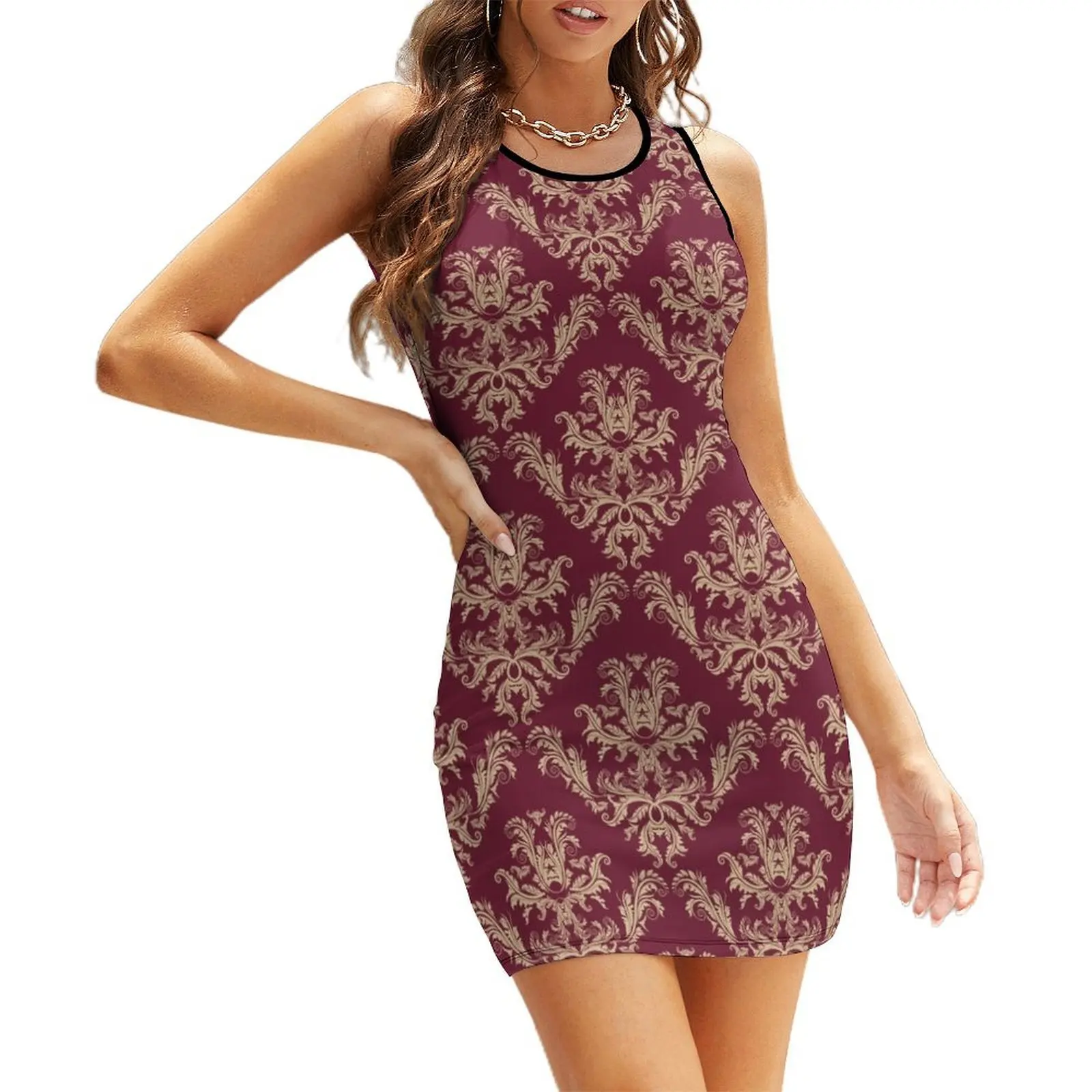 

Tallahassee - Damask Sleeveless Sundress luxury woman evening dress ceremony dresses dresses for womens women's dresses luxury