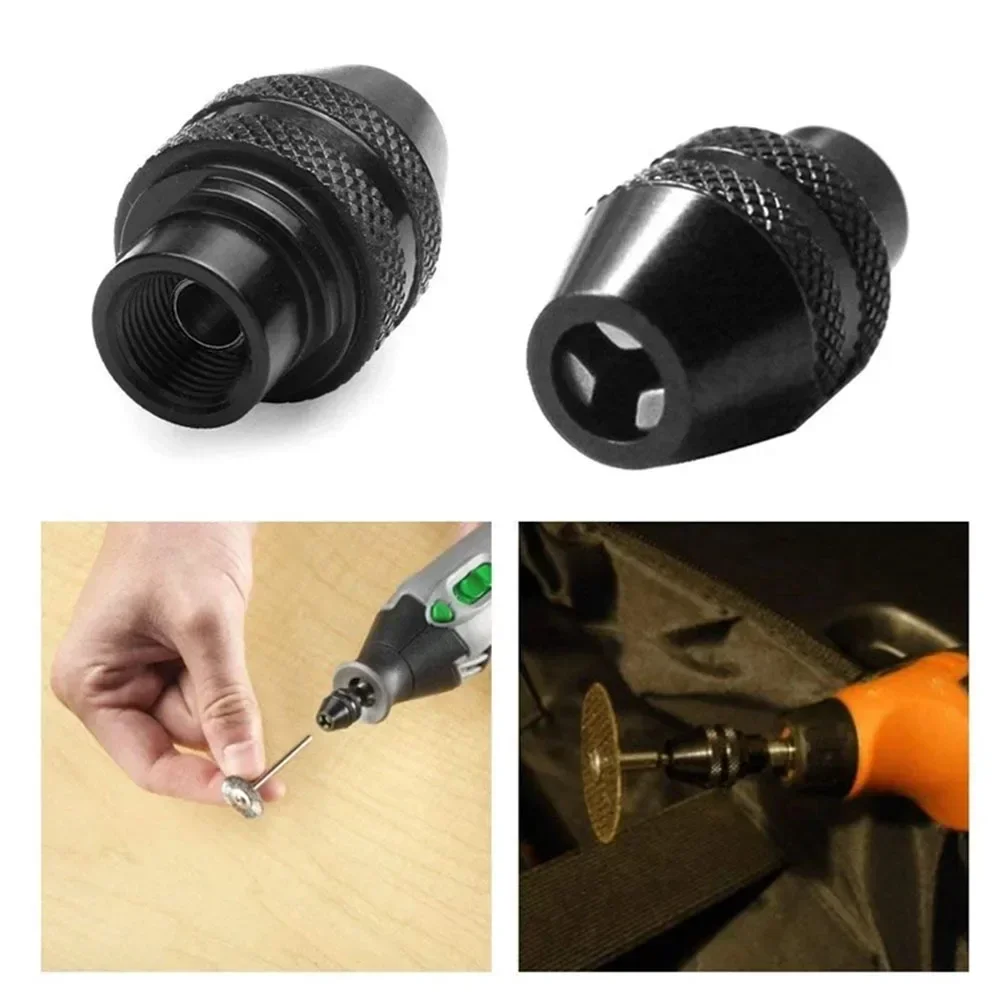 Mini Multi Keyless Drill Chuck Adapter Collet Screw Driver 0.5-3.2mm Rotary Tools Engraver Accessories Quick Change Cartridge On