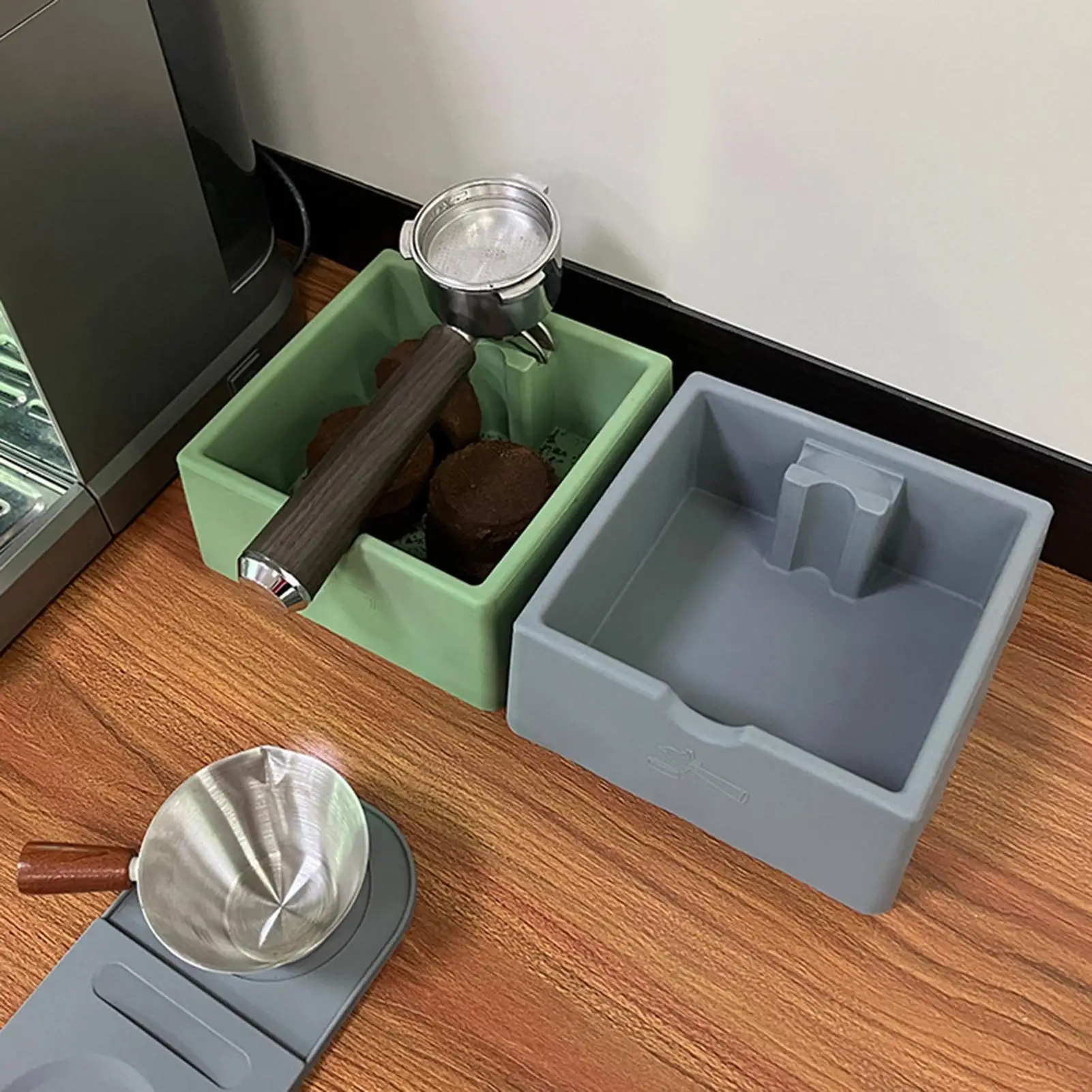 Rutschfeste Kaffee-Klopfbox, 1,5 l, Espresso-Dump-Abfallbehälter, Espresso-Grundbehälter, Dump-Behälter, Eimer für Zuhause, Café, Bar