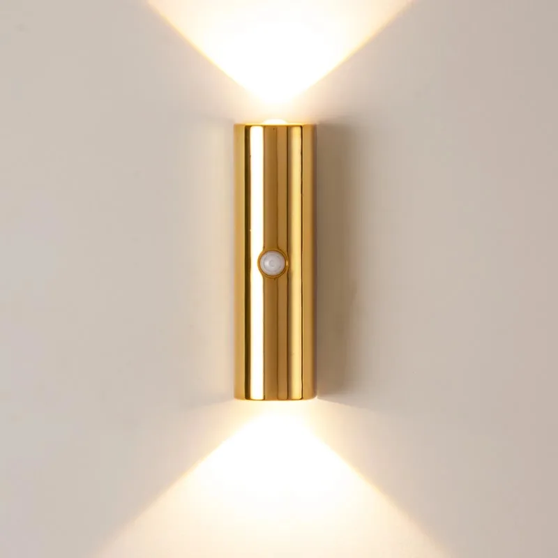 Wireless Magnetic Induction Motion Sensor Wall Light USB Rechargeable Night Light Staircase Bedroom Bedside LED Wall Light