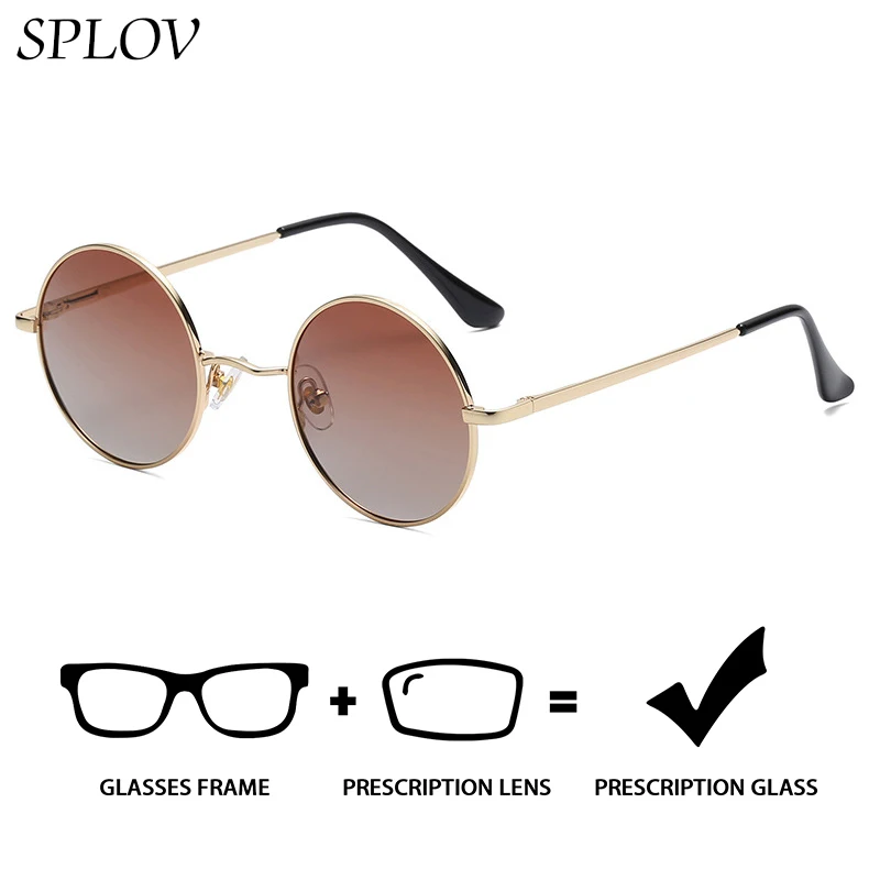 

SPLOV Customized Prescription Sunglasses Men's and Women's Classic Round Frame Professional Polarized Prescription Glasses