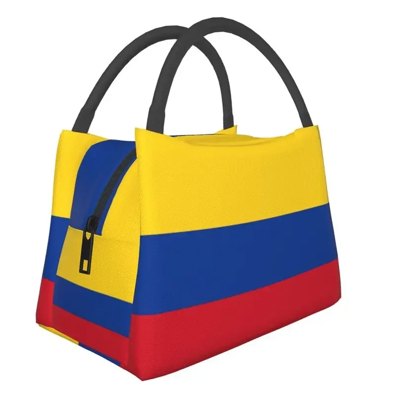 

Flag of Colombia Insulated Lunch Tote Bag for Women Resuable Cooler Thermal Bento Box Outdoor Camping Travel Shoulder Bag