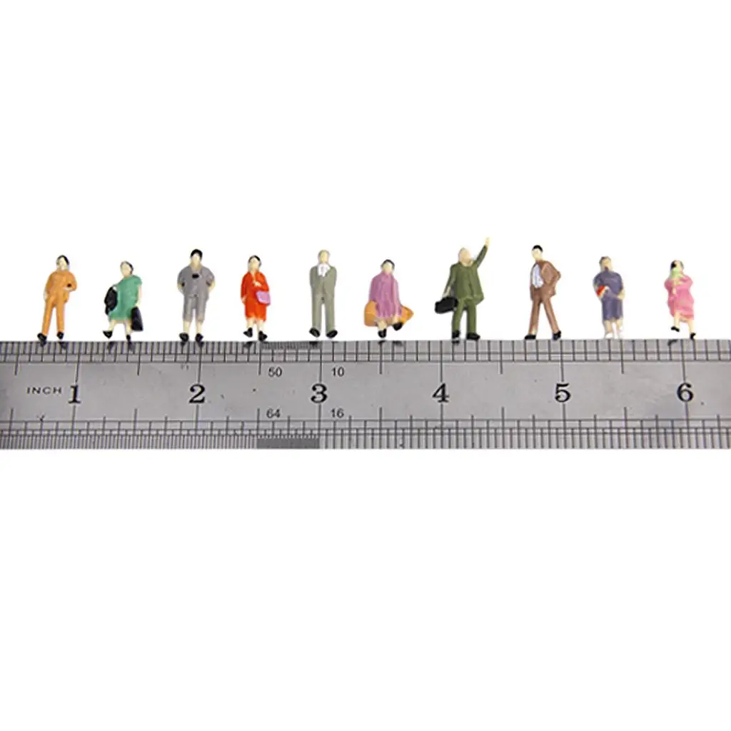 24/lot DIY Painted Standing Pose People Figures Model 1:87 HO Scale Layout