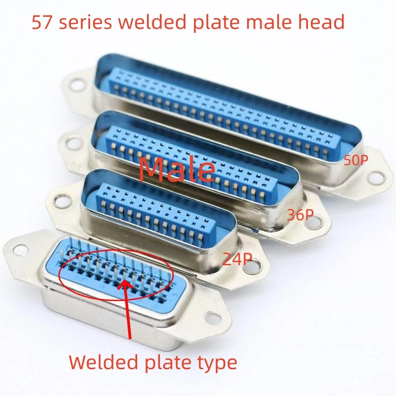 5PCS 57 Series Centronics Connector Male/Female CN-14P/24P/36P/50P 180Degree Straight Pin PCB DIP Mount Printer Port 40240/40360