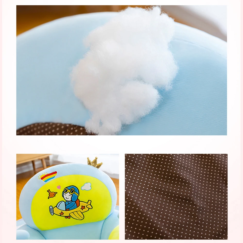 Cartoon Infant Learning Sit Sofa Skin Plush Support Feeding Chair Without Cotton Chair Feeding Seat Skin for Toddler Nest