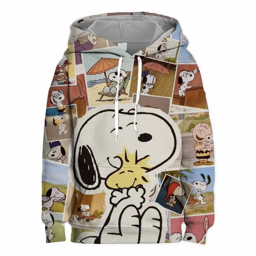 New Snoopy Hoodie for Girls, Autumn/Winter Harajuku Long Sleeve Hoodie Snoopy Series Knitted Casual Hoodie