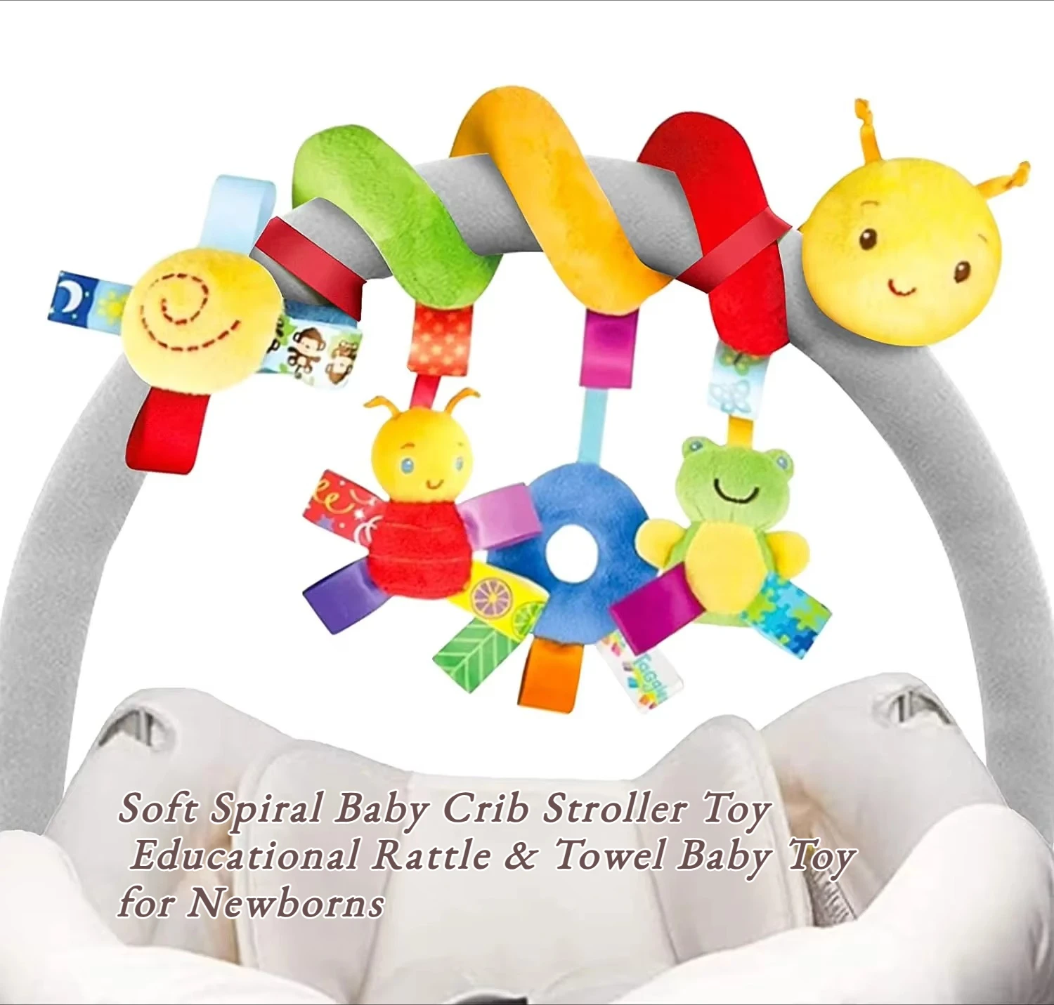 vvocci Soft Spiral Crib Stroller Toy for Newborns - Educational Rattle & Baby Towel Bebe Toy 0-12 Months