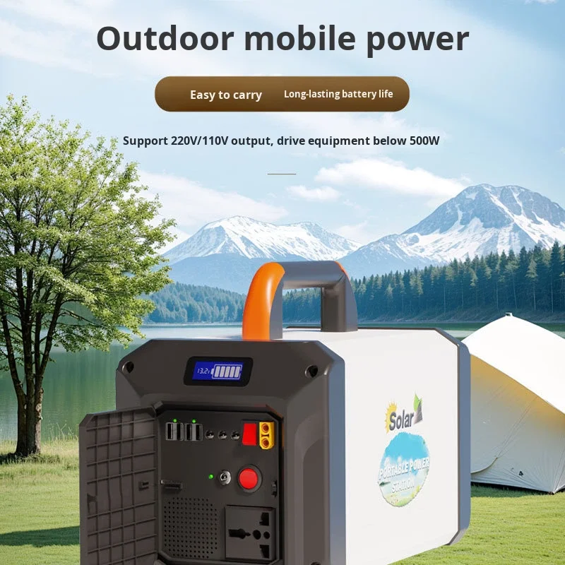 500W Outdoor High-Power Energy Storage Mobile Power Supply 220V Emergency Car Starter LCD Display Overvoltage Protection For