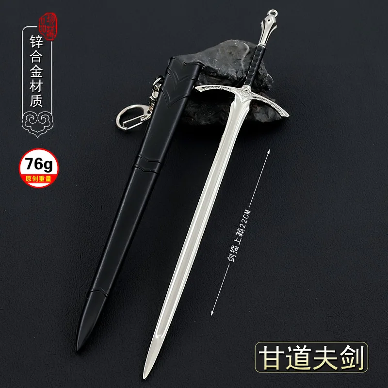 22cm Glamdring Gandalf Mithrandir LoTR Hobbits Movie Peripherals Medieval Metal Models 1:6 Equipment Home Ornament Crafts Toys