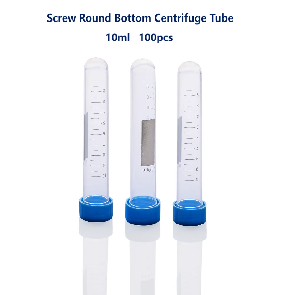 

Biosharp 10ml 15ml 50ml 100ml Screw Round Bottom Centrifuge Tube Plastic Test Tubes with Scale Lab Sample Analysis Bottle