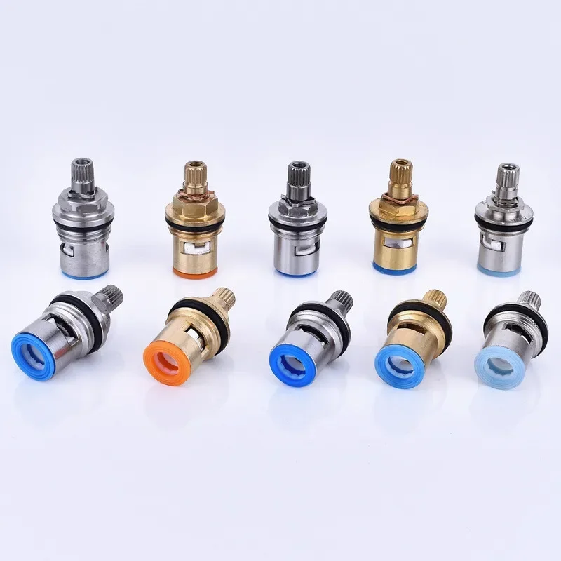 Copper Teeth Ceramic Tap Cartridges Disc Quarter Turn Valve Quick Opening Taps Cold Angle Valves Faucet Replacement Accessories