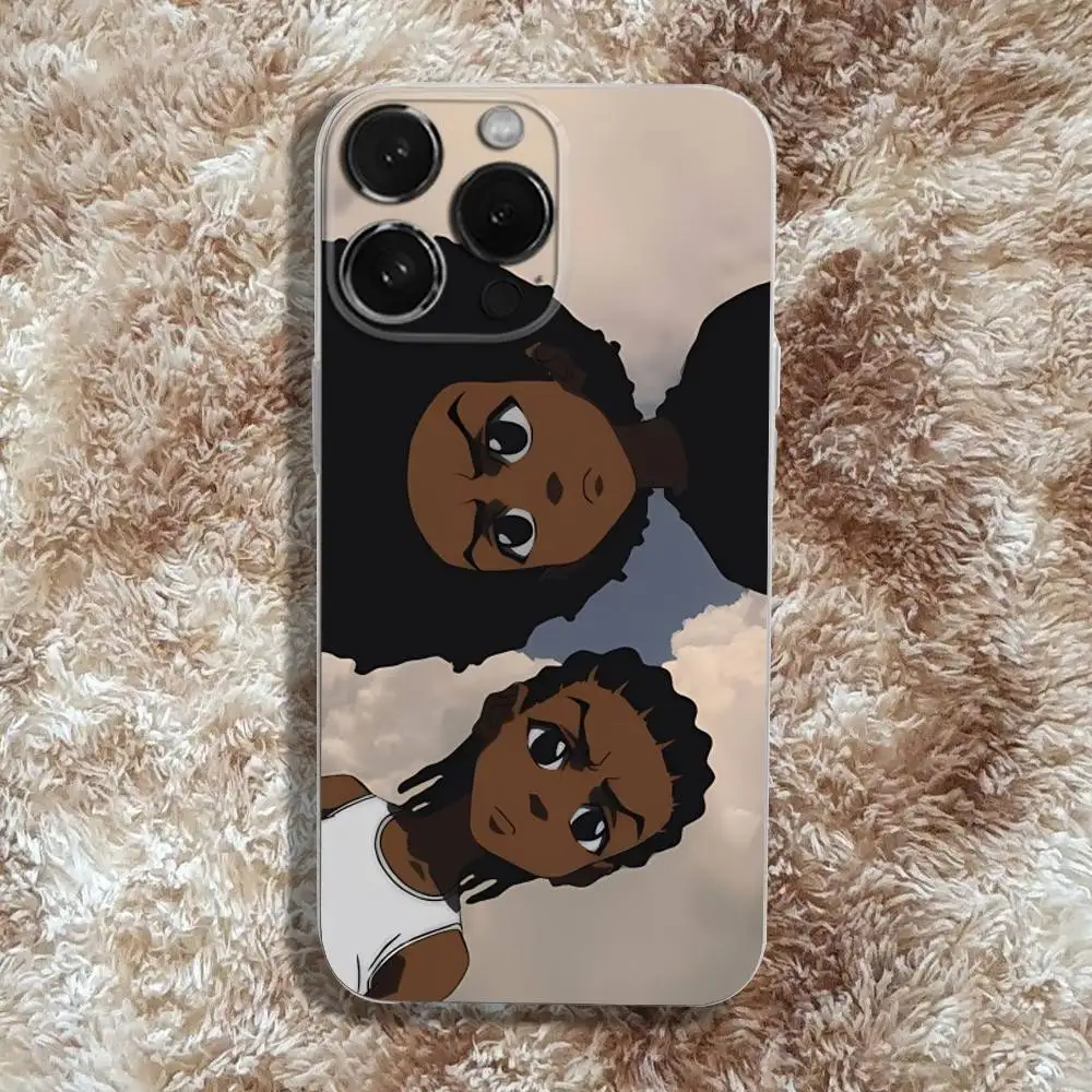 T-The C-Cartoon B-Boondocks Phone Case For iPhone 17,16,15,14,13,12,11 Pro,Max,Plus,X,XS,XR,SE4,E Mini Transparent Soft Cover