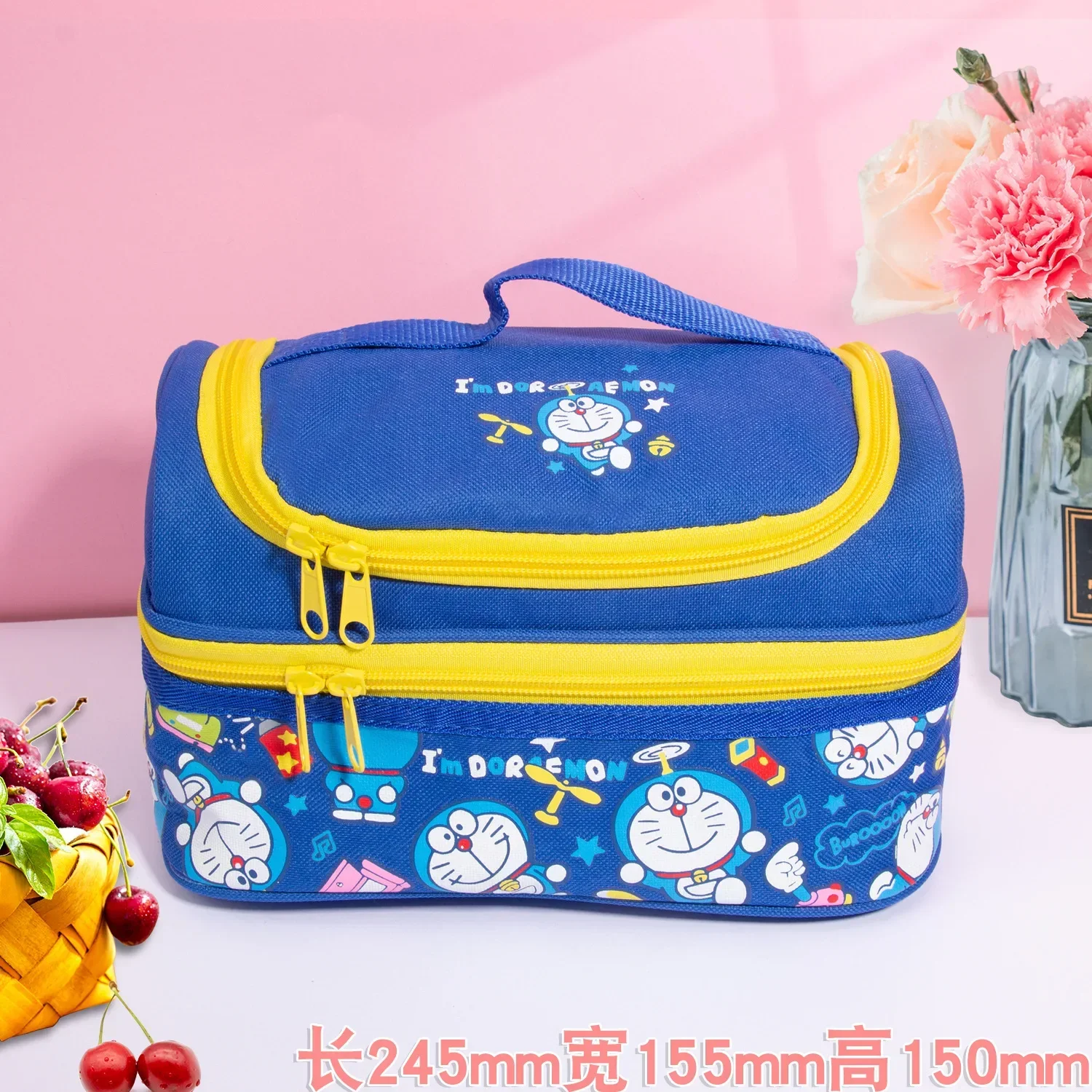 

Doraemon bag student lunch bag handbag ice children canvas lunch bag girl boy cartoon double insulation lunch box