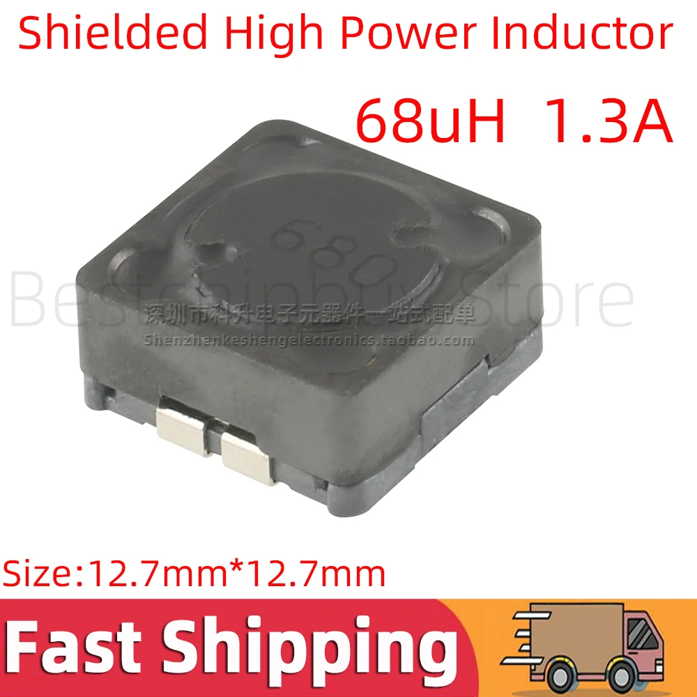 5pcs SRR1206-680 680 SMT Surface Mount Molding Choke Inductance 68uH 1.3A High Power Shield Power Inductor 12*12*6MM
