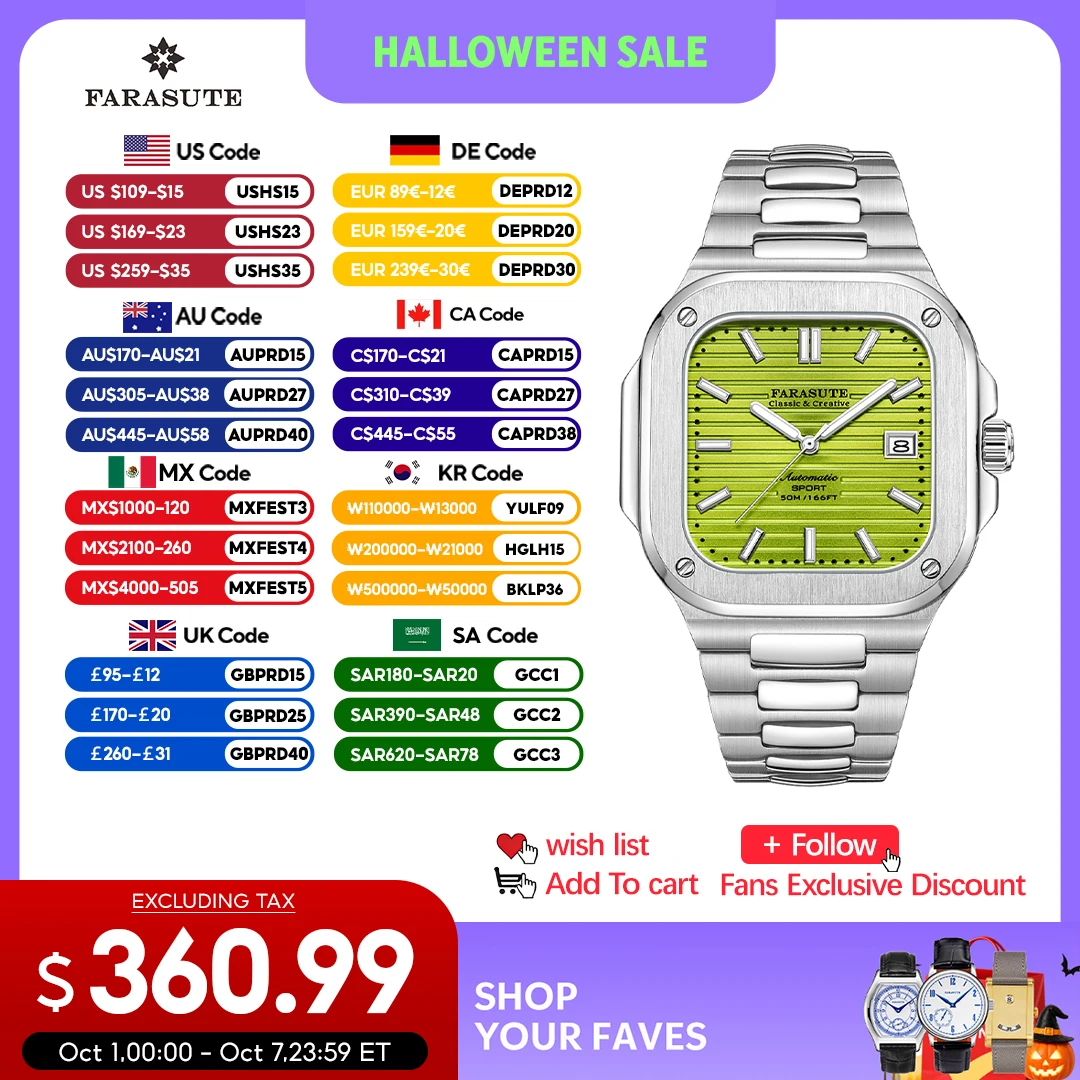 FARASUTE Automatic Mechanical Luxury Men's Watch Miyota9019 Movement Ultrathin 8.9mm Luminous 5ATM Waterproof Wristwatches Male
