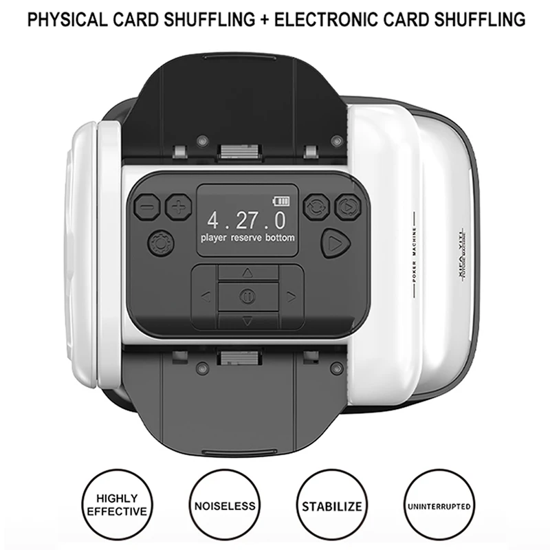 Automatic Cards Dealer Machine 360° Rotating Electric Cards Shuffler Poker Card Dispenser Tool for Home Party Games 2400mAh