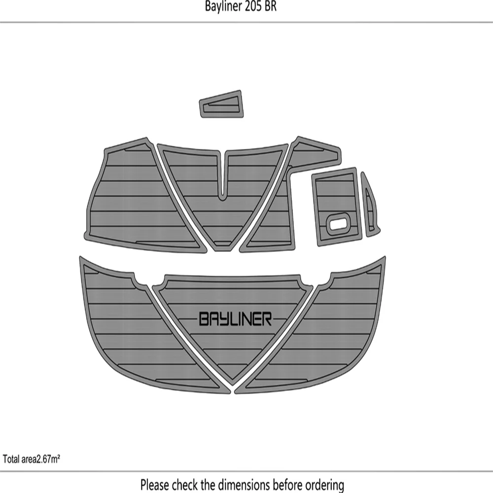 

Bayliner 205 BR swimming platform 1/4” 6mm EVA Faux TEAK deck FLOOR Non-slip mat SeaDek MarineMat Gatorstep Style Self Adhesive