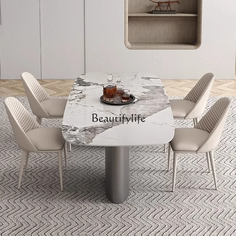 

yj32 Slate dining table Modern simple light luxury rectangular simple eating table