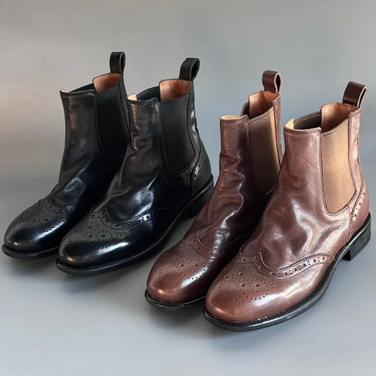 

Jenny&Dave 2026 Fashion Minimalist British Medieval Bloch Carved Chelsea Boots Vintage Ankle Boots,Women's Boots,Woman Shoes