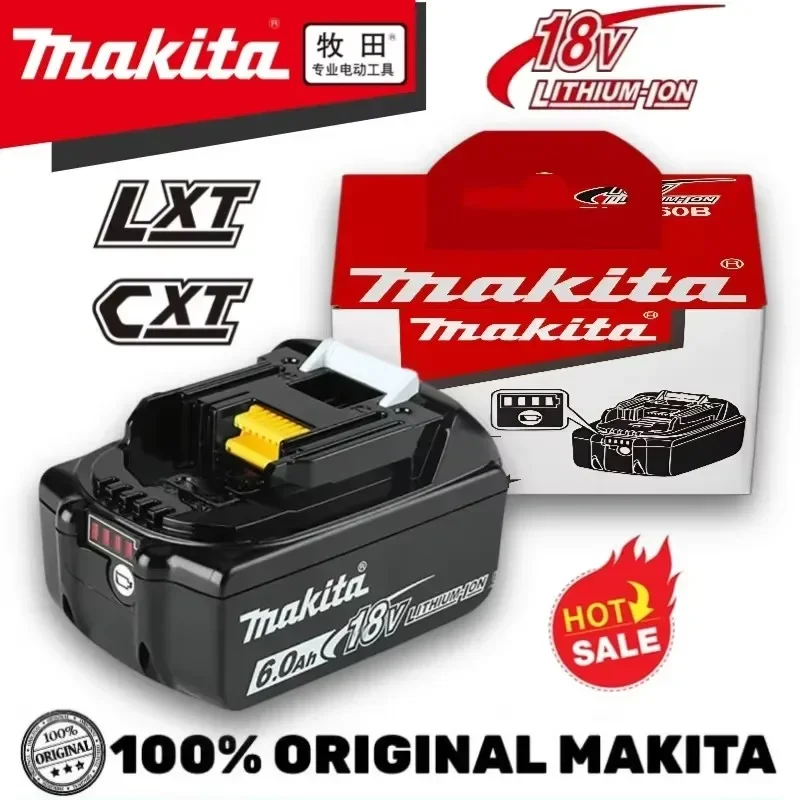 

NEW Makita 18V 6.0Ah Rechargeable Power Tools Battery 18V makita with LED Li-ion Replacement LXT BL1860B BL1860 BL1850 Charger