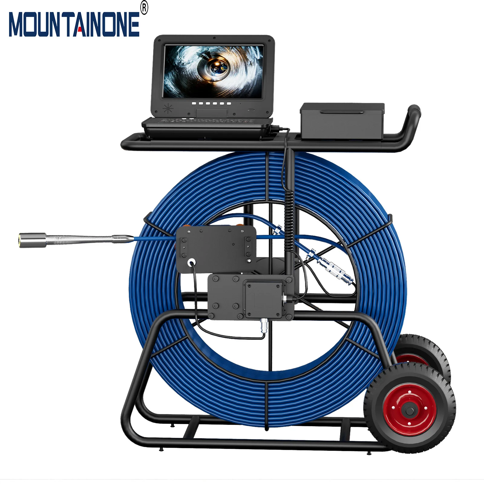 10 Inch IPS 1080P Sewer Pipe Inspection Camera Meter Counter+Self-Leveling 512HZ Locator+  Diameter 9MM Thick Cable With Brake