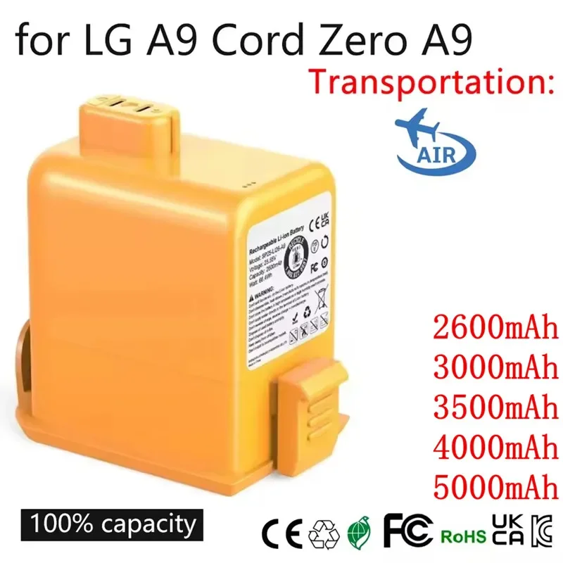 

For LG Cordzero A9 Cordless Vacuum A9+ A9Plus A9M A9MASTER2X A9MULT12X A9PETNBED A9MULTI 25.2V EAC63382204 Lithium Ion Battery
