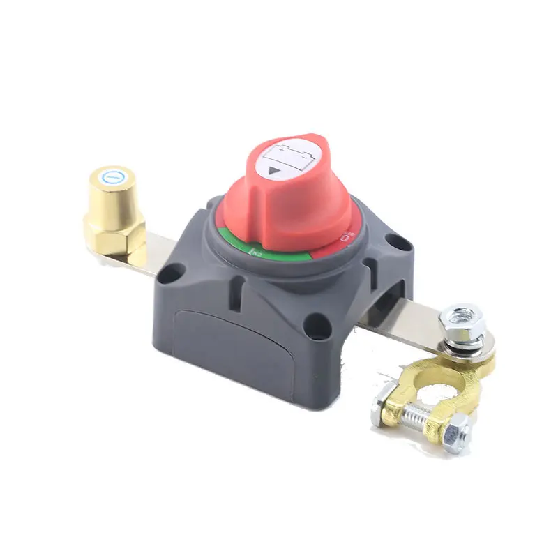Brass Battery Terminal Disconnect Switch Integrated Power Cut-Off Switch for RV Yacht Car Heavy Duty Battery Isolato