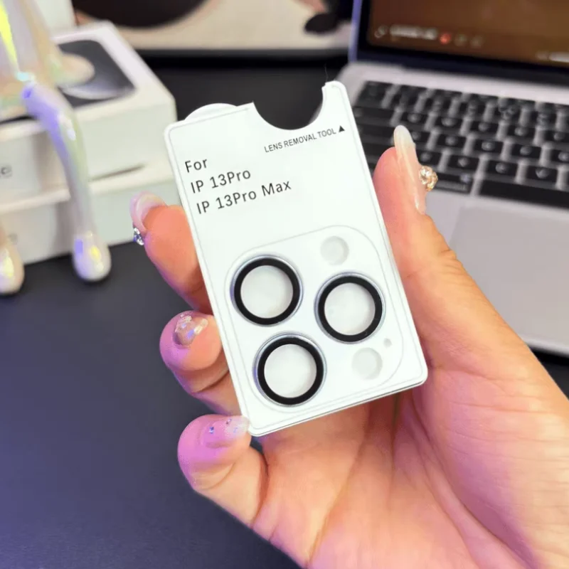 2-3Pcs Original Color Glossy Camera Protector for iPhone 16 15 14 Pro Max  Plus 12 13 Mini Metal Ring Glass Lens Cap Film