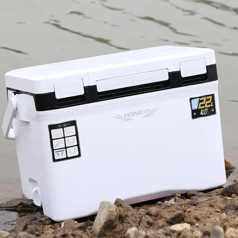 

22L Fishing Cooler Box Tackle Box Camping Cooler Tank Gear Tool Container Outdoor Food Drink Cooler Refrigeration Case Organizer