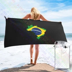 Brazil Country Flag Quick dry Towel Large No Fading For Bathroom