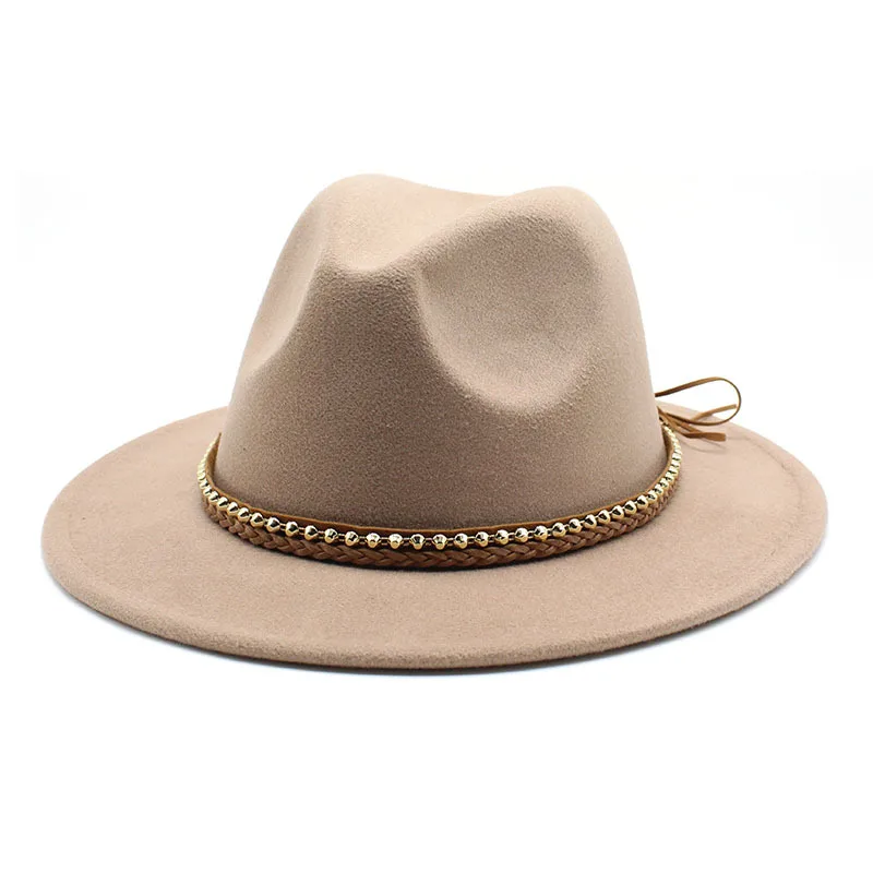 AliExpress Autumn And Winter New Woolen Hat Female Flat Brim Big Brim Gentleman Fedora Hat