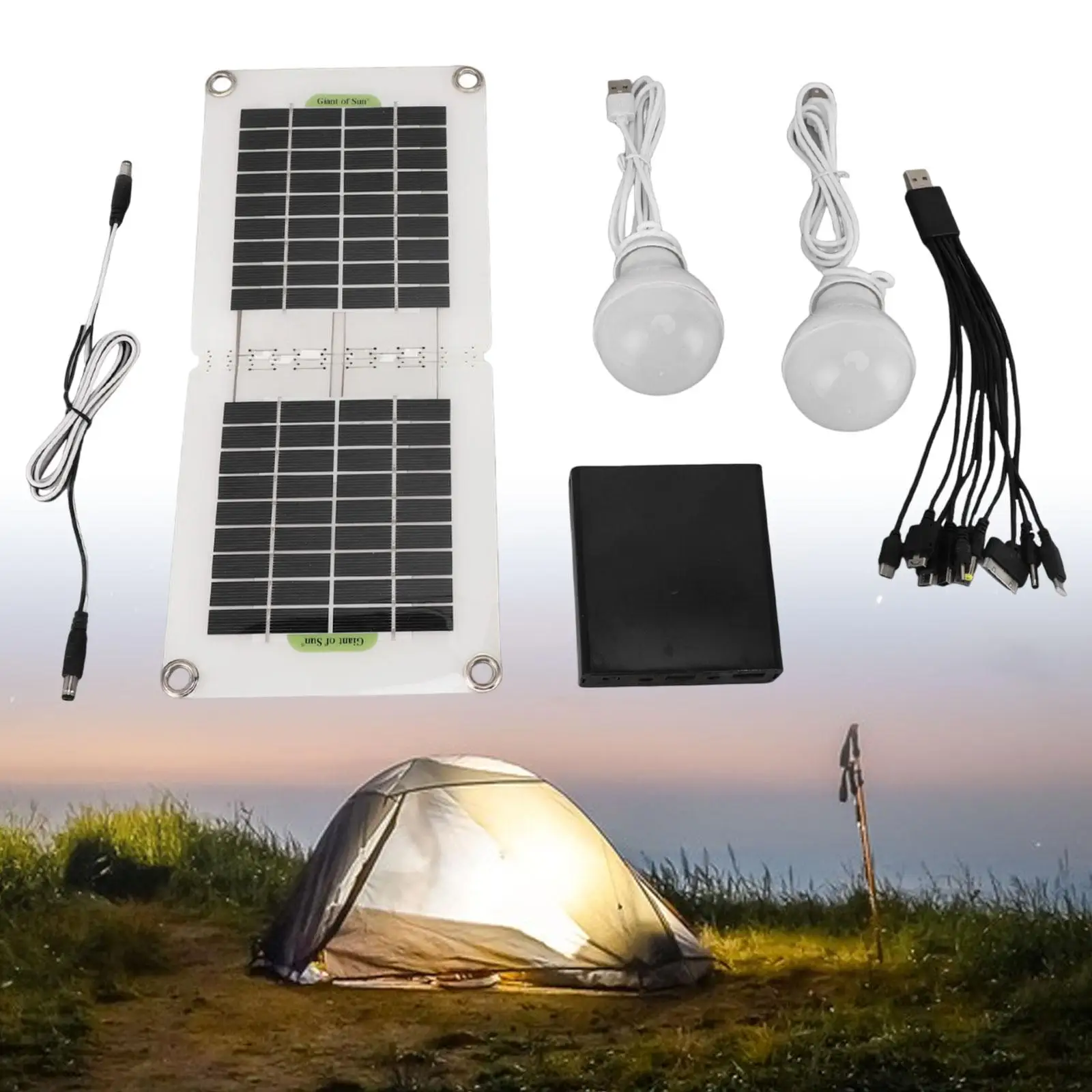 Bombilla Solar para tienda de campaña, iluminación LED de emergencia, lámpara alimentada por energía Solar para Patio, pasarela, cobertizo de Granero