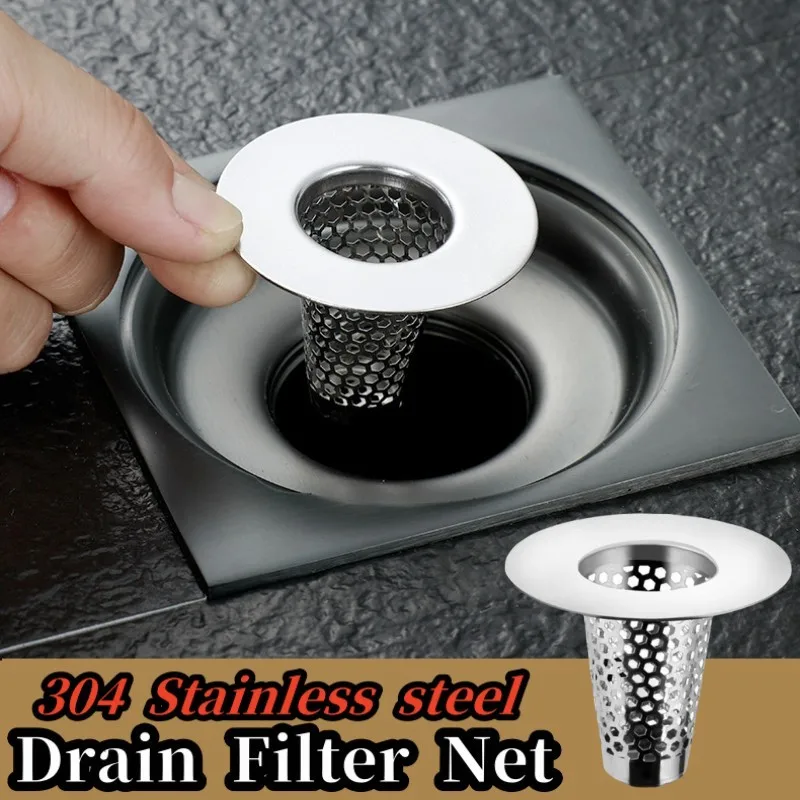 Stainless Steel Floor Drain Filter Hair Catcher Shower Sink Conical Strainer Kitchen Sink Anti-clog Filter Bathroom Facilities