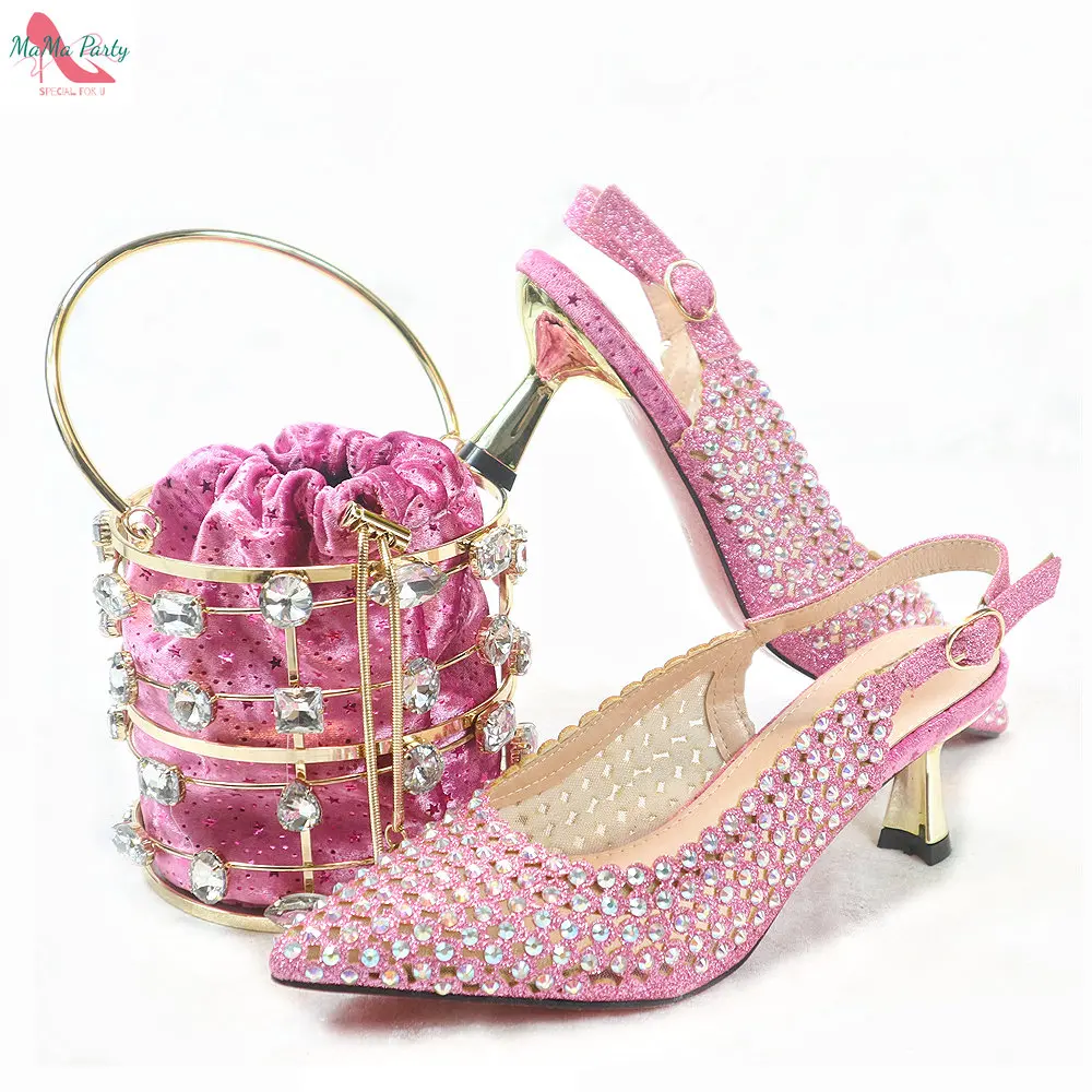 

Весна 2023, новый дизайн, зрелый стиль, горячая распродажа, итальянская женская обувь, соответствующий комплект сумки цвета фуксии, высококачественные туфли-лодочки для вечеринок