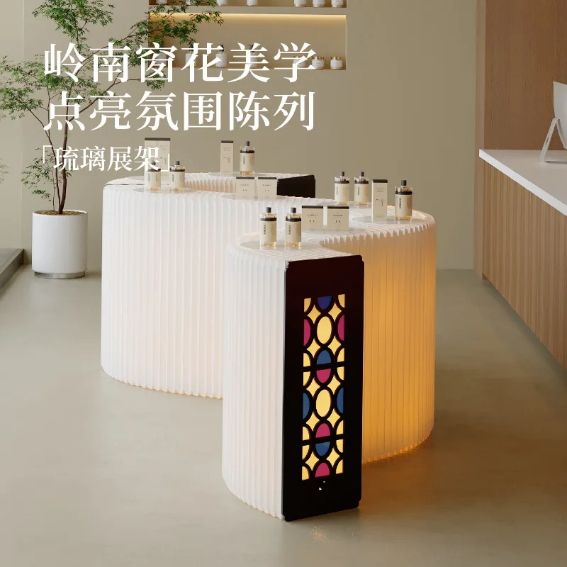 Display cabinet retro Guochao display table shoe bag jewelry ornament exhibition product sample glazed display rack
