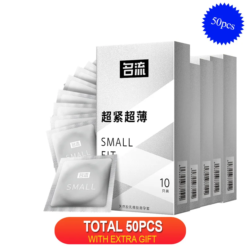 Mingliu 45mm Small Size Condoms Ultra Thin Super Tight Condom Penis Sleeve Natural Rubber Condone Male Contraception Sex Product