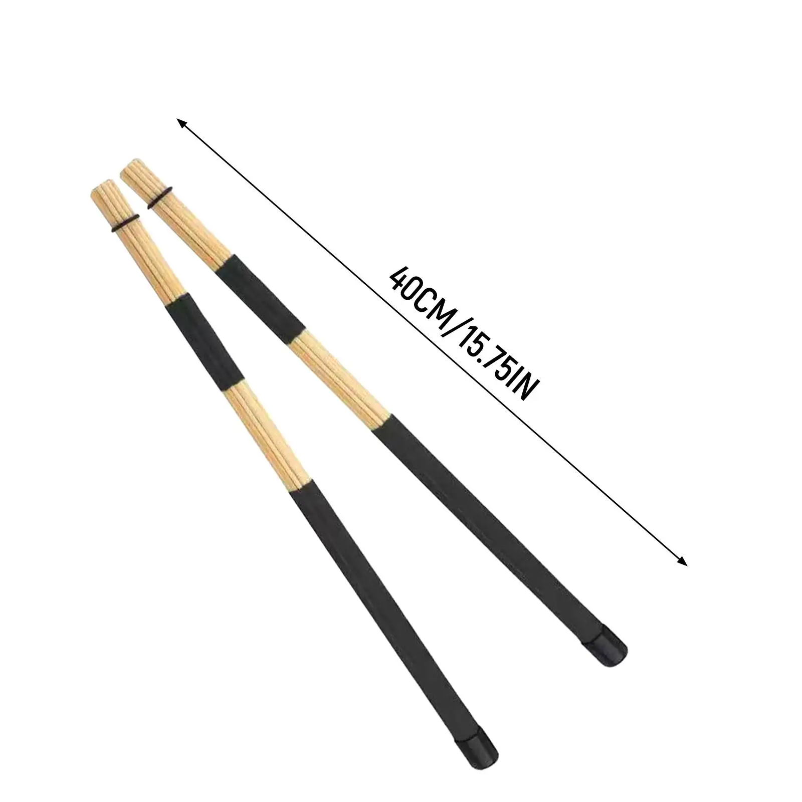 Bamboo Hot Rods Drumsticks Black Smooth Grip 40cm Length Drum Sticks for Jazz Folk Rock Band Small Venue Acoustic Performance