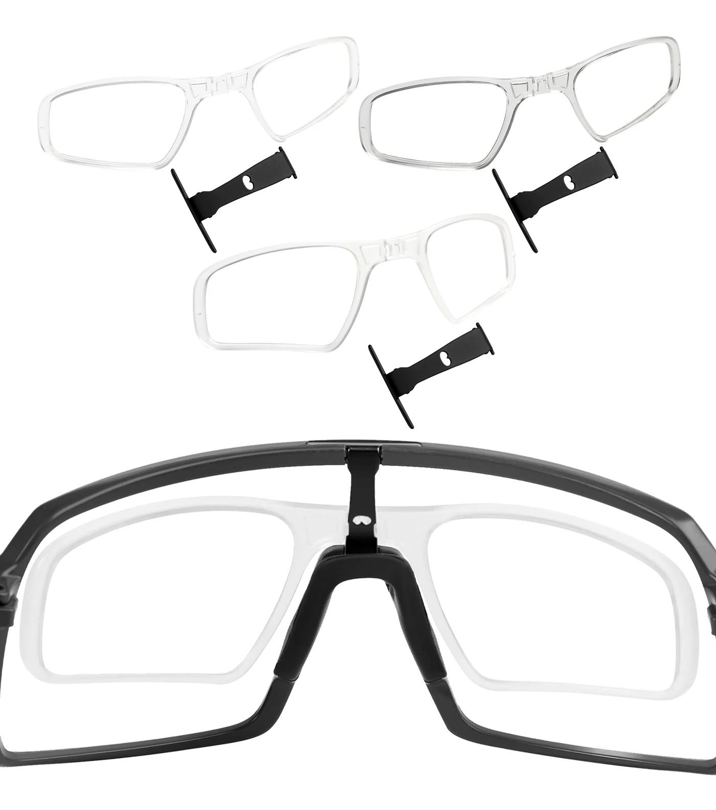 

Insert Clip-On RX Adaptor Lens Carrier with Nose Bridge Hook Wicket for Oakley Sutro OO9406 OO9406A Sutro S OO9462