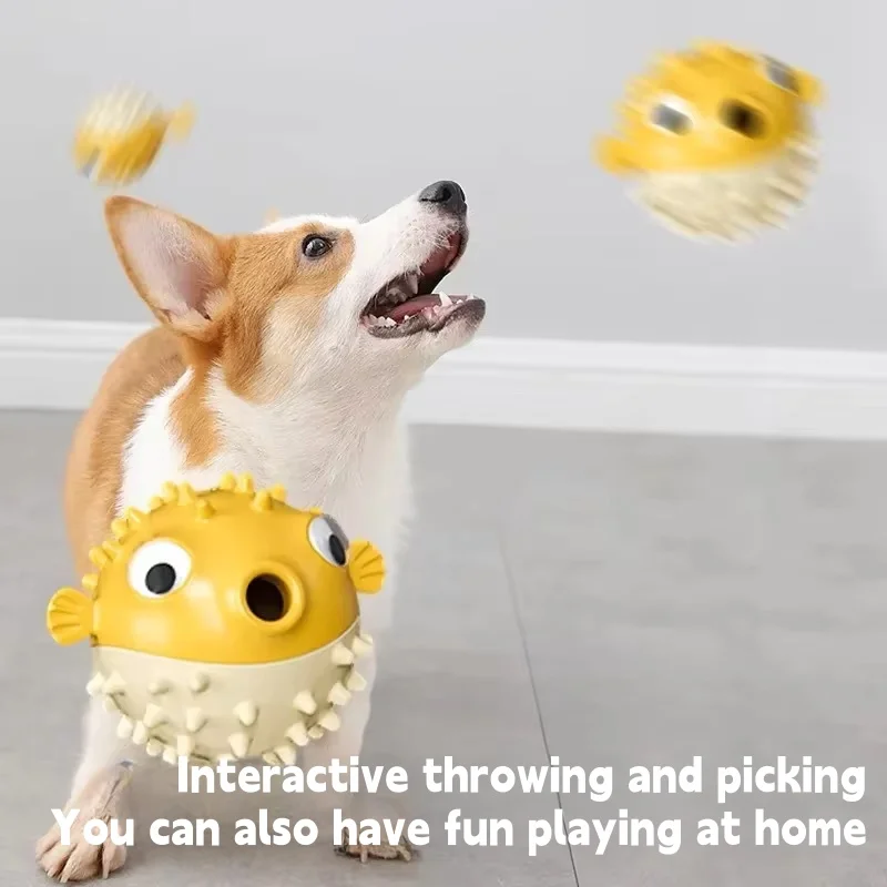Interactive Dog Toy Treat Dispenser Bouncing Fish Slow Feeder Puzzle Boredom Relief Self Play Enrichment Pet Toy For Cats