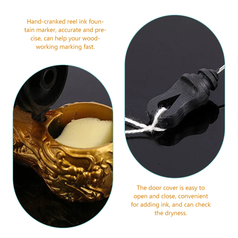 

Premium Hand Cranked Reel Chalk Box Ink Fountain Marker Woodworking Tool 30M Wire Durable Nylon Ink Rope Line Easy Open Door