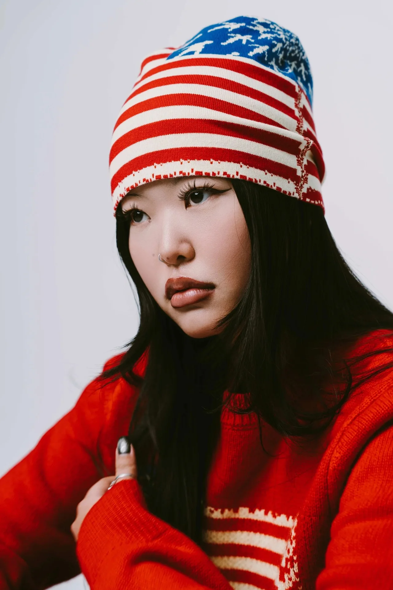 Spring New Y2K Striped Retro Knitted Hat Fashionable Casual Item Ins Same Style Street Air Cooled Hat