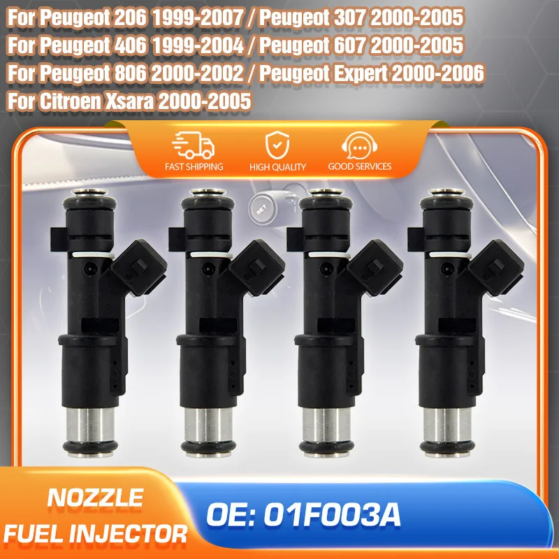 

Car Parts Fuel Injectors Kit Nozzle For Peugeot 206 307 406 607 806 Expert Citroen Xsara Set of 4pcs 01F003A 9632126780 1984.E2