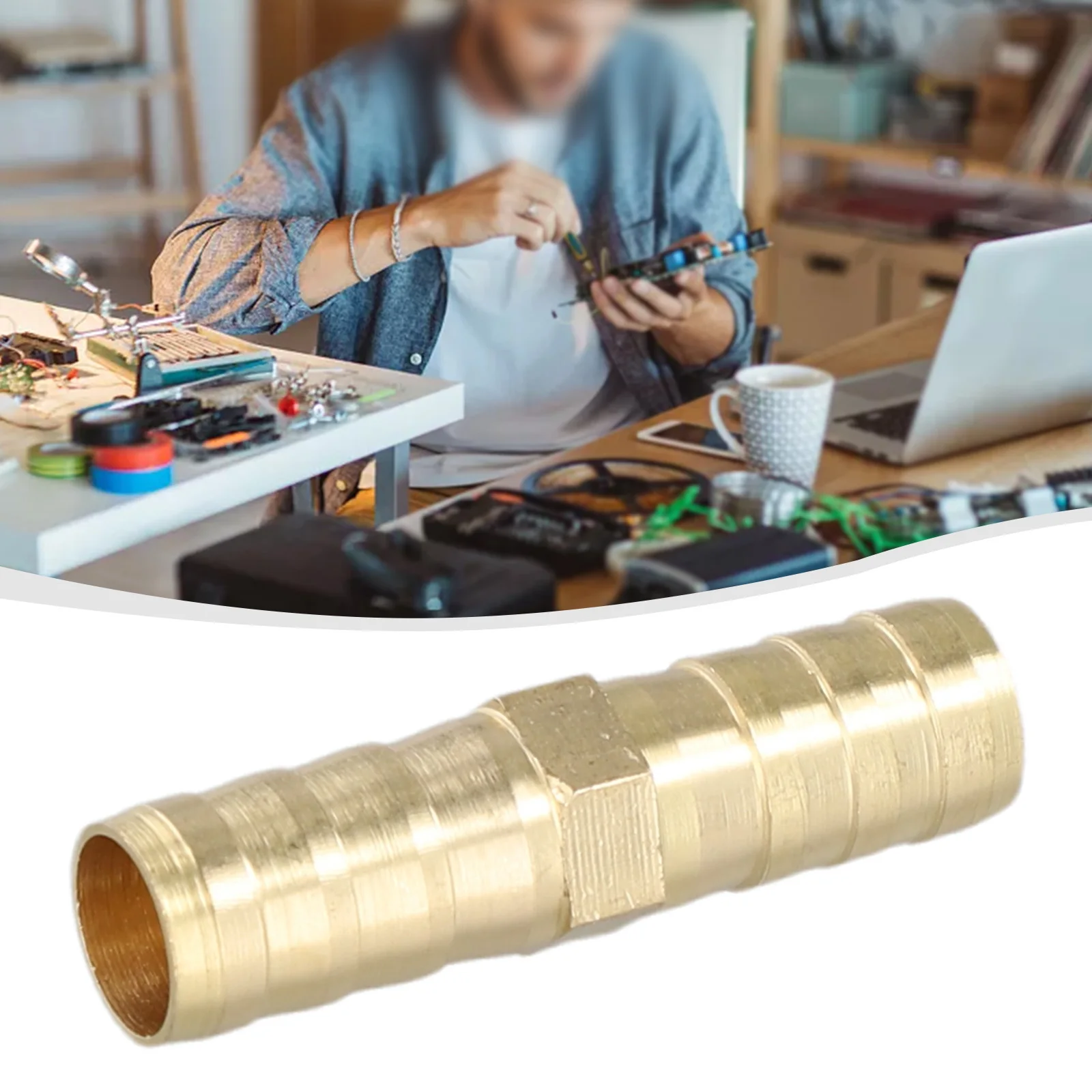 Connector Pipe Joint Hose Metal Adapter Water Brass Circular Connection Fuel Nipple 2-Way Replacement Straight