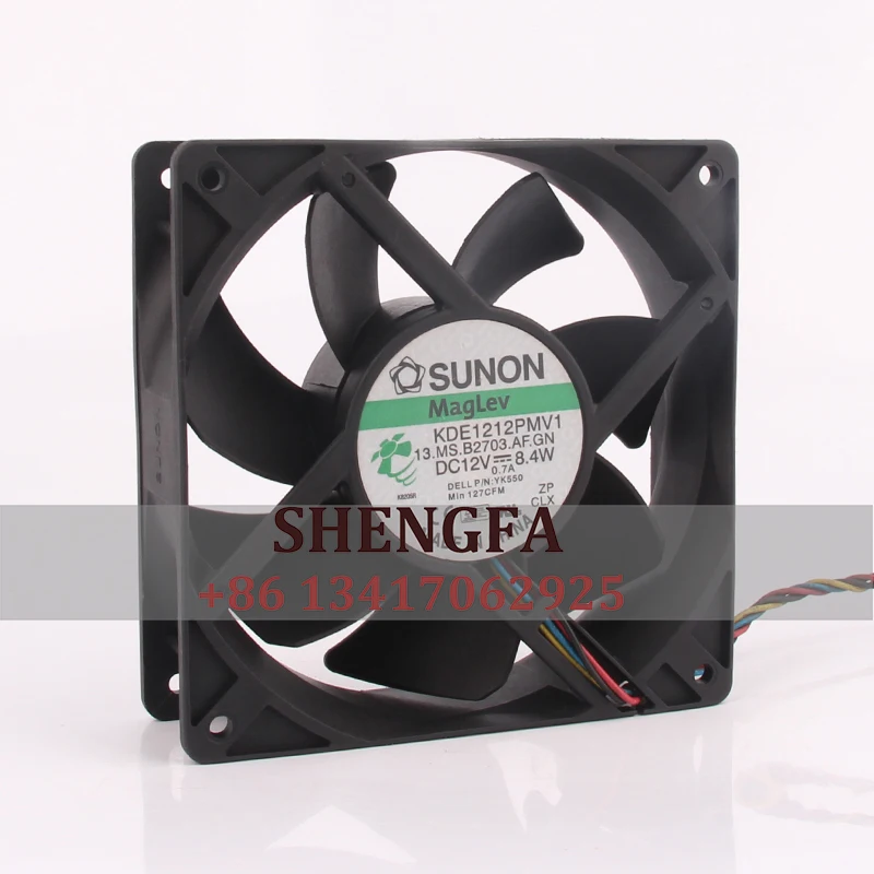 SUNON KDE1212PMV1 Cooling Fan 24V48V DC12V 0.7A EC AC 120x120x38mm 12cm 12038 4-Pin PWM Temperature Controlled Industrial