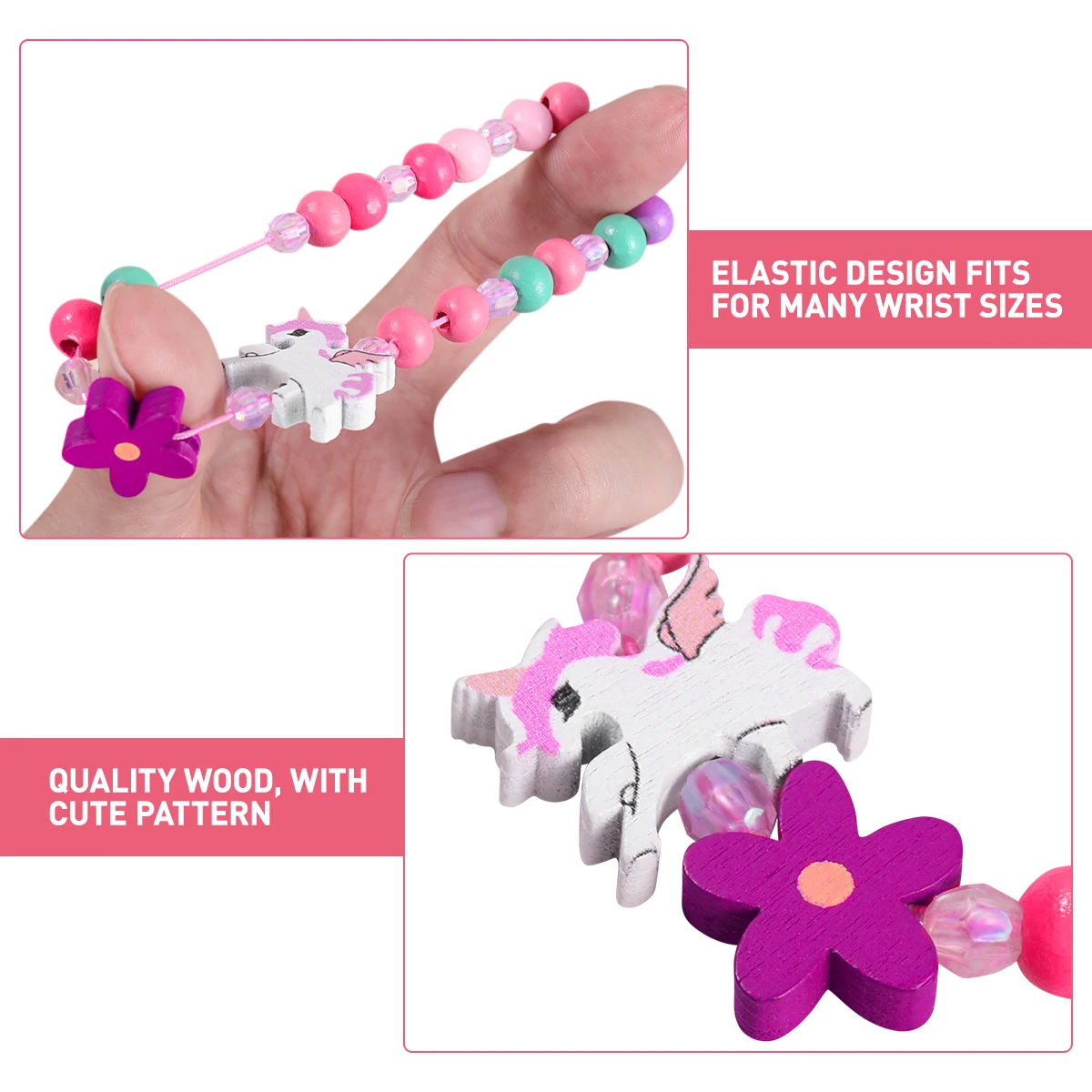 

Wooden Colorful Unicorn Beads Necklace Bracelet Children Jewelry Set Birthday Party Accessory Unicorn Jewelry Beads Necklace