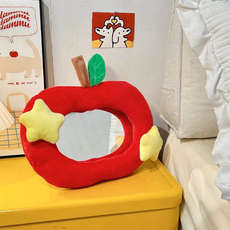 مرايا تزيين التفاح الأكريليكية لغرفة النوم المنزلية، مرايا هاسيلبلاد المعلقة على الحائط، مستلزمات مرايا مكياج التفاح اللطيفة والممتعة