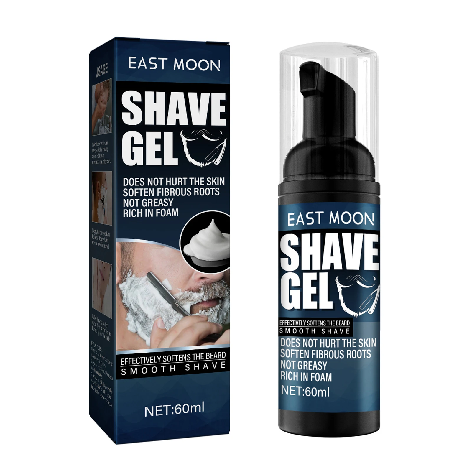 Men's Shaving Cream Gentle Cleansing Smoothing Painless Hair Removal Beard Foam