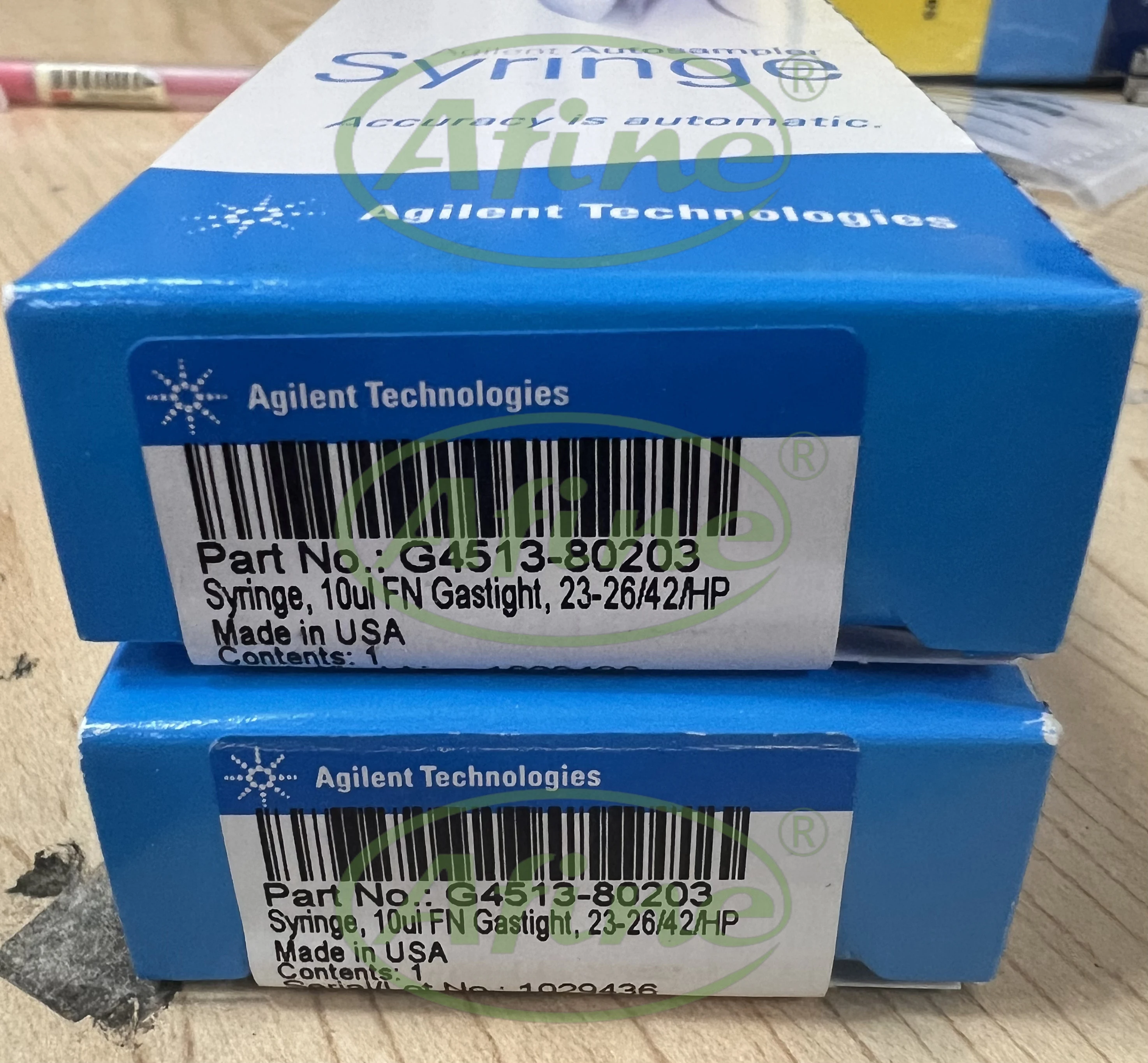 AFINE GC Autosampler Syringes,G4513-80203 Agilent ALS Syringe, Blue, 10 µL, Fixed Tip, 23-26/42/Tapered Tip, PTFE Tip Pusher